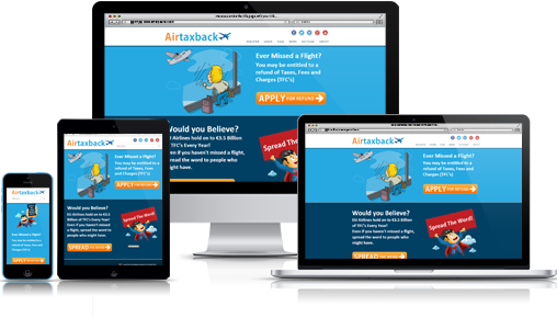 Airtaxback ecommerce responsive design web site. 