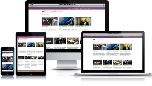Screen Training Ireland responsive web design web site and newsletter